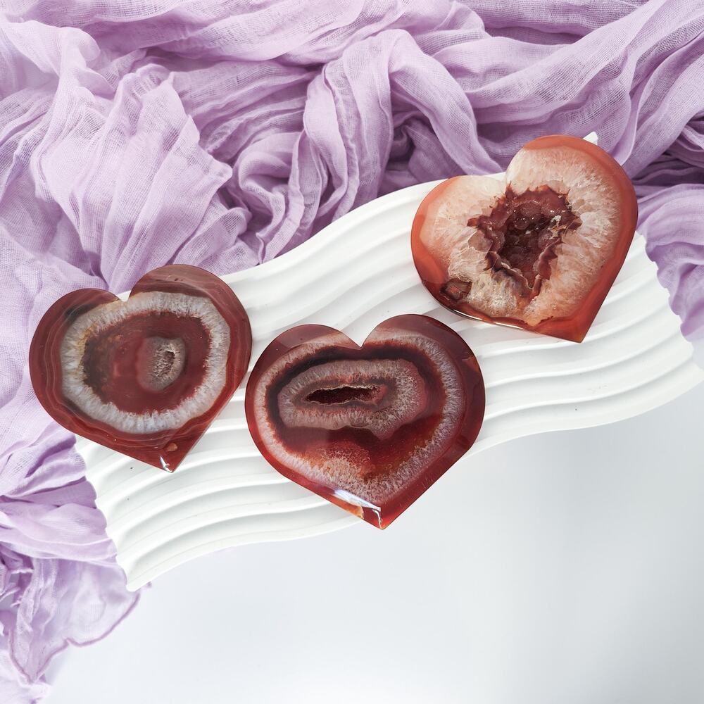 Druzy Carnelian Heart Crystal Carving Strength Crystals